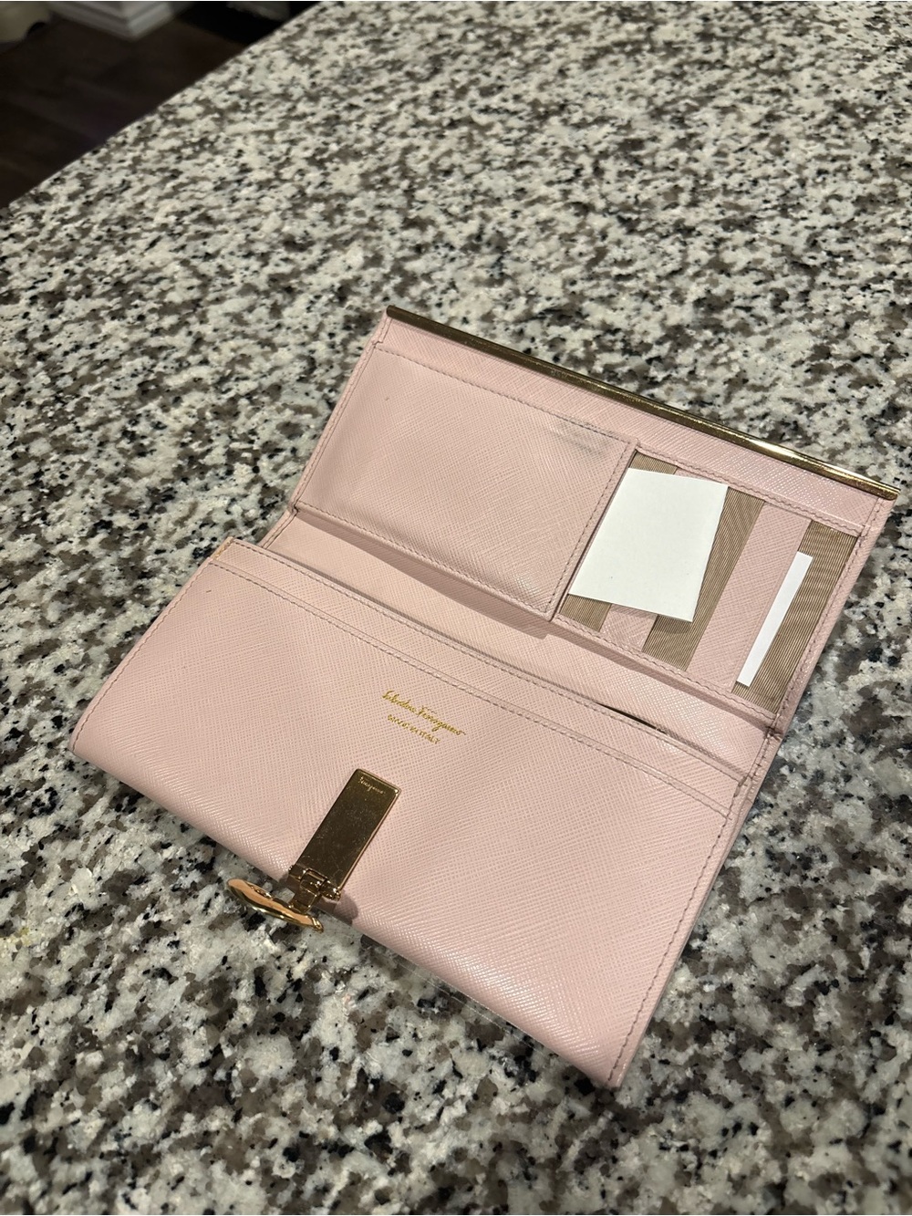 Vintage Salvatore Ferragamo Gancini Continental Wallet | Pink | Medium - Picture 2 of 10